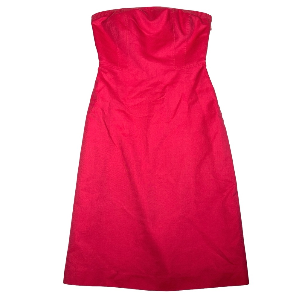 Ann Taylor pink Y2K‎ Strapless Dress mini short form fitted cotton silk Barbie